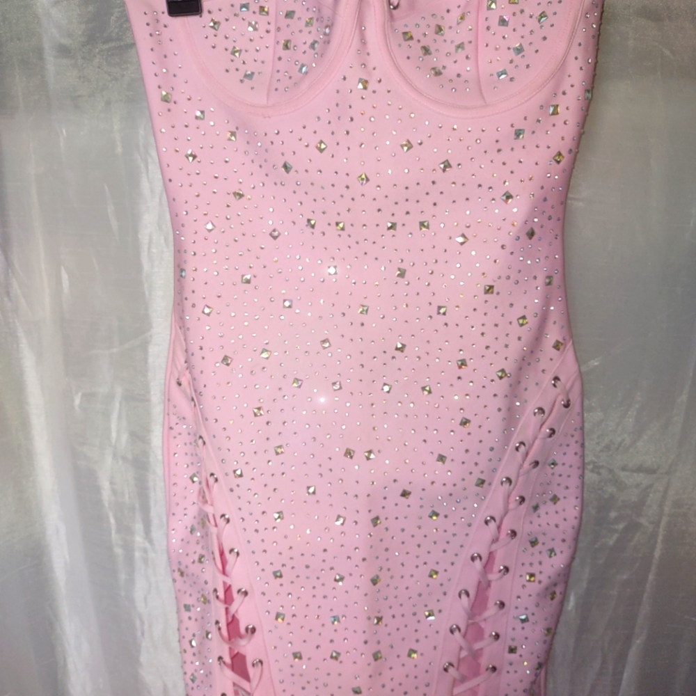 Dress with rhinestones